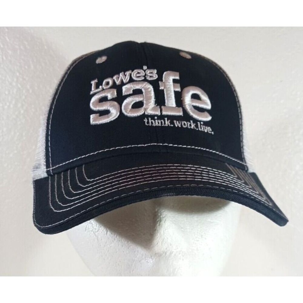 LOWE'S SAFETY TEAM HAT Mesh Back Adjustable Hook and Loop Strap THINK WORK LIVE